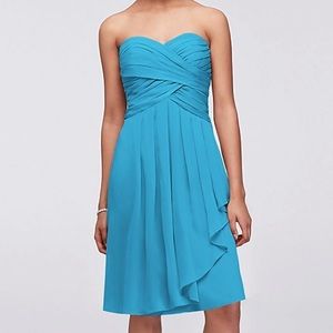 David’s bridal bridesmaid short chiffon dress